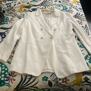 Size 8 NWT Loft Double Breasted White  Blazer